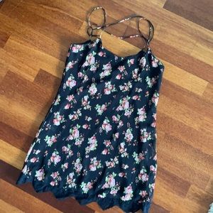 Lace Trim Floral Dress